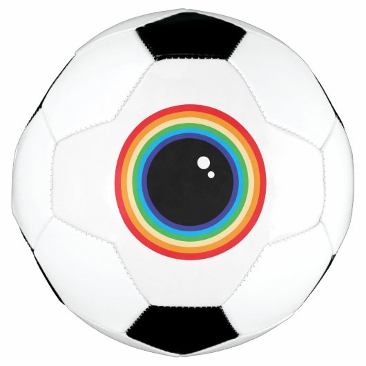Cool Rainbow Eyeball Fußball (Vorderseite)
