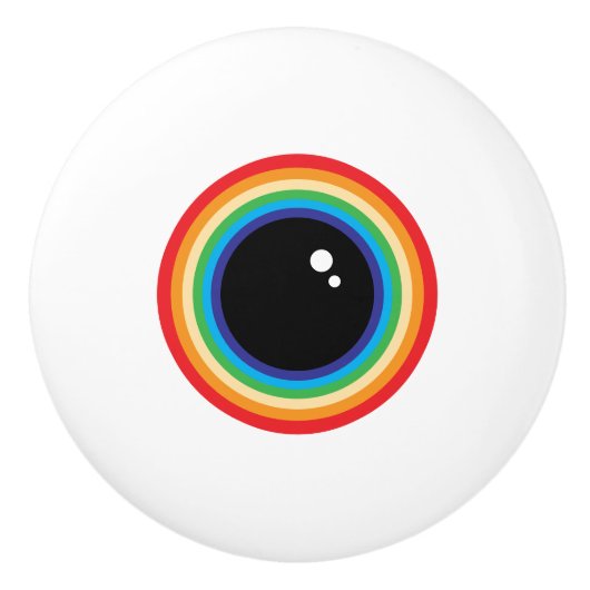 Cool Rainbow Eyeball Keramikknauf (Vorderseite)