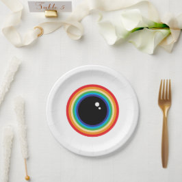Cool Rainbow Eyeball Pappteller