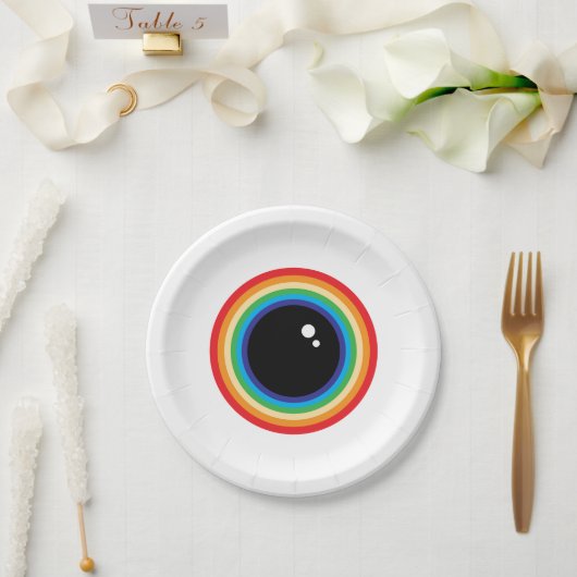 Cool Rainbow Eyeball Pappteller (Hochzeit)