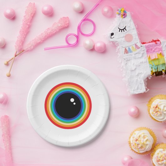Cool Rainbow Eyeball Pappteller (Party)