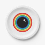 Cool Rainbow Eyeball Pappteller (Vorderseite)