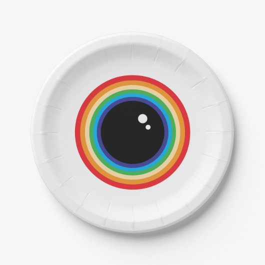 Cool Rainbow Eyeball Pappteller (Vorderseite)