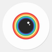 Cool Rainbow Eyeball Runder Aufkleber (Vorderseite)