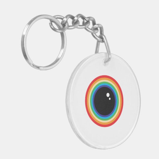 Cool Rainbow Eyeball Schlüsselanhänger (Vorderseite links)