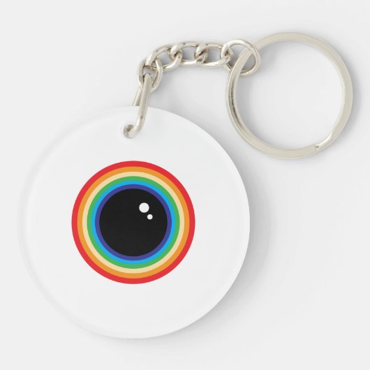 Cool Rainbow Eyeball Schlüsselanhänger (Rückseite)