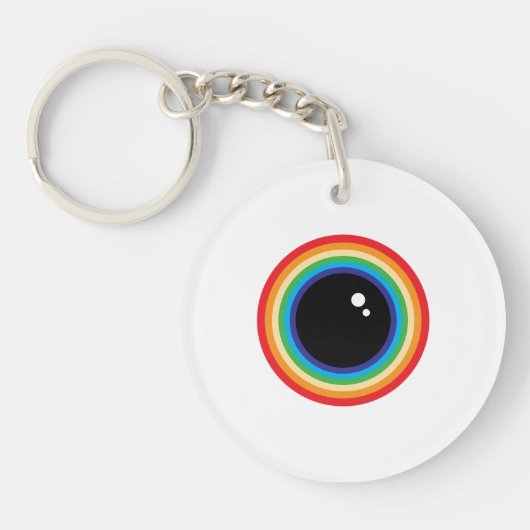 Cool Rainbow Eyeball Schlüsselanhänger (Vorderseite)