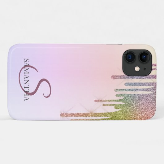 Cool Rainbow Glitzer Tropfens Ombre Case-Mate iPhone Hülle (Rückseite (Horizontal))