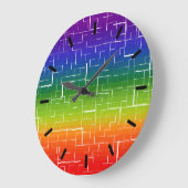 Cool Rainbow Pattern Große Wanduhr (Winkel)