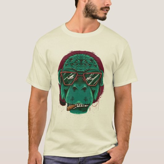 cool rauchende Affe T-Shirt (Vorderseite)