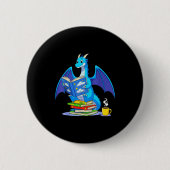 Cool Reading Books Dragon Book Lover Bookworm Men  Button (Vorderseite)