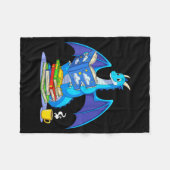 Cool Reading Books Dragon Book Lover Bookworm Men Fleecedecke (Vorderseite (Horizontal))