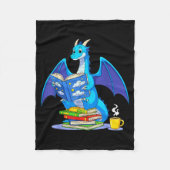 Cool Reading Books Dragon Book Lover Bookworm Men Fleecedecke (Vorderseite)