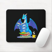 Cool Reading Books Dragon Book Lover Bookworm Men Mousepad (Mit Mouse)