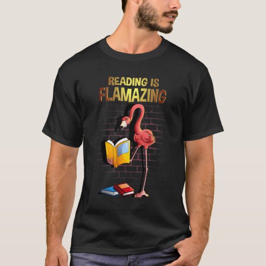 Cool Reading is Flverbante Flamingo Book Reader T-Shirt (Vorderseite)
