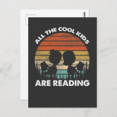 Cool Reading Kids Book Lover Children Bookworm Postkarte (Vorne/Hinten)
