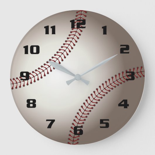 Cool Realistischer Baseball Große Wanduhr (Vorderseite)