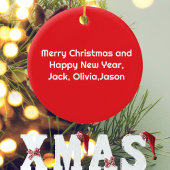 Cool Red Airplane & Santa, Frohe Weihnachtsbanner Keramik Ornament