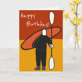 Cool Red and Orange Wetsuit Kayak and Paddle Karte (Gelbe Blume)