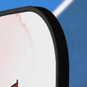 Cool Red and White Faux Alcohol Ink Pour Monogram Pickleball Schläger