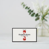 Cool Red Barber Pole Barbershop Visitenkarte (Stehend Vorderseite)