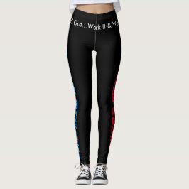 Cool Red Blue Power Dehnchen arbeiten IT-Sprichwor Leggings