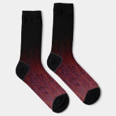 Cool Red Brown Black Ombre Rust Metal Patina Socken (Rechts)