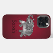 Cool Red Elephant iPhone Hülle (Rückseite (Horizontal))