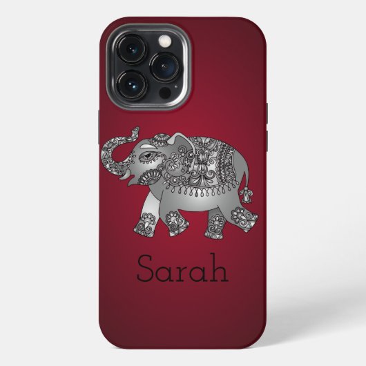 Cool Red Elephant iPhone Hülle (Rückseite)