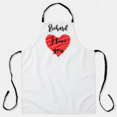 Cool red heart I love you for boyfriend Schürze (Vorderseite)