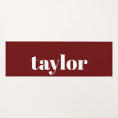 Cool Red Modern Minimalistisch Trendy Personalisie Yogamatte (Vorderseite (Horizontal))