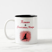 Cool Red Ninja Warrior Zweifarbige Tasse (Links)
