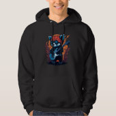 Cool Red Panda Playing Guitar Graphic Animal Enthu Hoodie (Vorderseite)