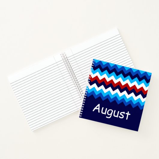 Cool Red White Blue Chevrons Custom Small Notebook Notizblock (Innenseite)