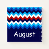 Cool Red White Blue Chevrons Custom Small Notebook Notizblock (Rückseite)