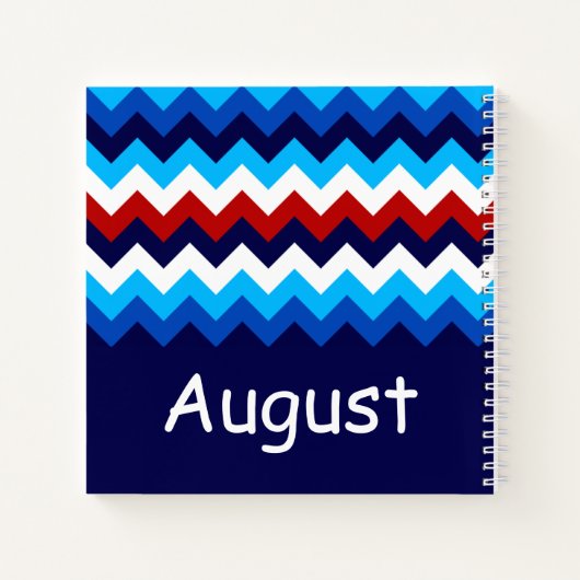 Cool Red White Blue Chevrons Custom Small Notebook Notizblock (Rückseite)