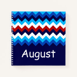 Cool Red White Blue Chevrons Custom Small Notebook Notizblock
