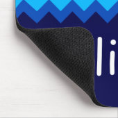 Cool Red White Blue Chevrons Monogram Mousepad (Ecke)