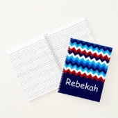 Cool Red White Blue Chevrons Monogram Notebook Notizblock (Innenseite)