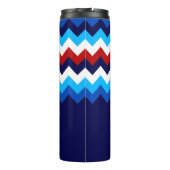 Cool Red White Blue Chevrons Monogram Tumbler Thermosbecher (Rückseite)