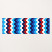 Cool Red White Blue Chevrons Monogram Yoga Mat Yogamatte (Rückseite (Horizontal))