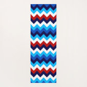 Cool Red White Blue Chevrons Monogram Yoga Mat Yogamatte (Rückseite)