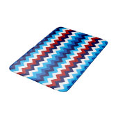Cool Red White Blue Zickzack Print Medium Bath Mat Badematte (Schrägansicht)