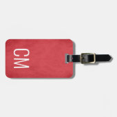 Cool Red White Bold Monogram Gepäckanhänger (Vorderseite horizontal)