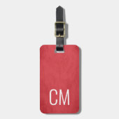 Cool Red White Bold Monogram Gepäckanhänger (Vorderseite vertikal)