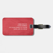 Cool Red White Bold Monogram Gepäckanhänger (Rückseite horizontal)