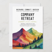 Cool Retreat Green Team Gebäude Forest Watercolor Einladung (Vorderseite)