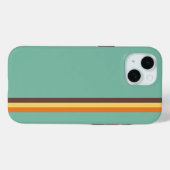 Cool Retro 70er Streifen Aquamarin Gelbbraun Case-Mate iPhone Hülle (Rückseite (Horizontal))