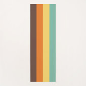 Cool Retro 70er Streifen Aquamarin Gelbbraun Yogamatte (Vorderseite)