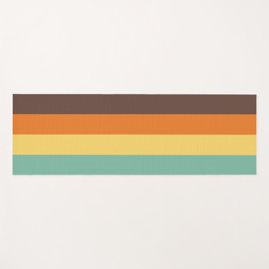 Cool Retro 70er Streifen Aquamarin Gelbbraun Yogamatte (Vorderseite (Horizontal))
